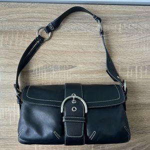 COACH Leather Shoulder Bag -  Black
